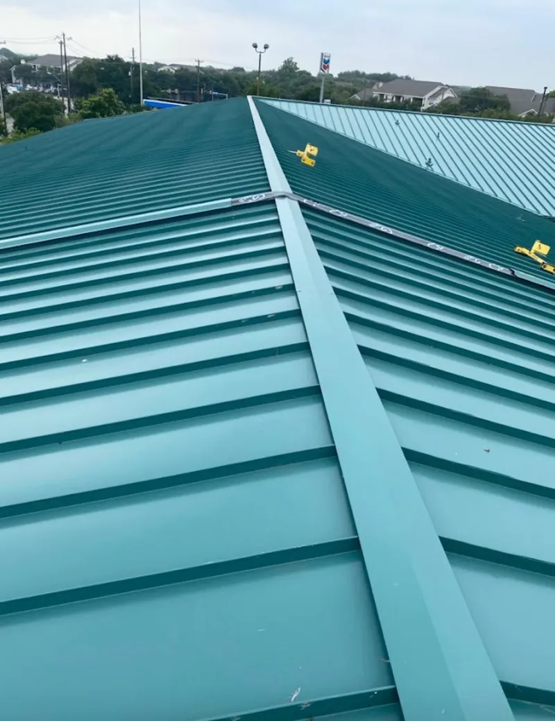Green commercial metal roof ridge and valley for Metal Roof Repair in Fort Lauderdale